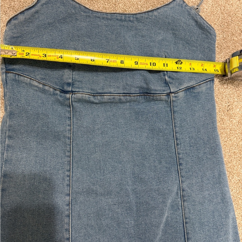 Lone Star Denim Mini Dress Adjustable Straps Zip Back Women's Size Medium Y2K - Picture 7 of 8